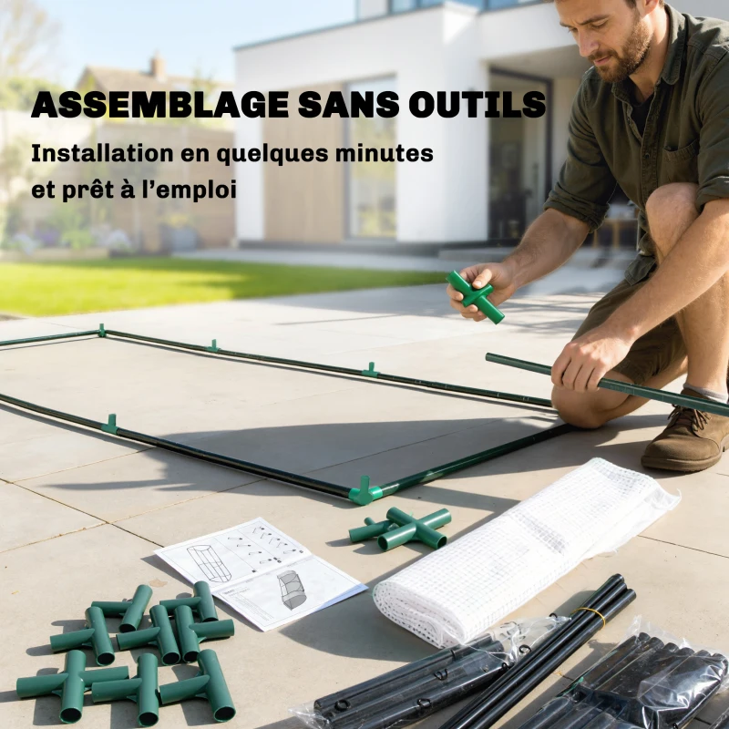 Outsunny Serre de jardin mini serre serre à tomates 2 x 1 x 0,8 m porte zippée bâche PE acier blanc