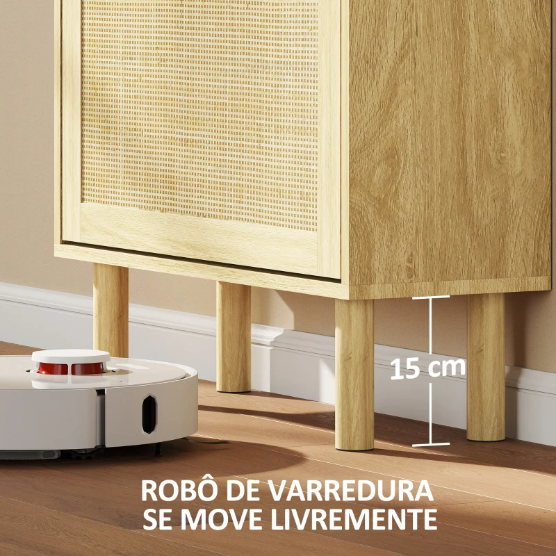 HOMCOM Sapateira com 3 Gavetas Rebatíveis e Prateleira Aberta para 12-18 Pares de Sapatos 65x24,5x153 cm Carvalho