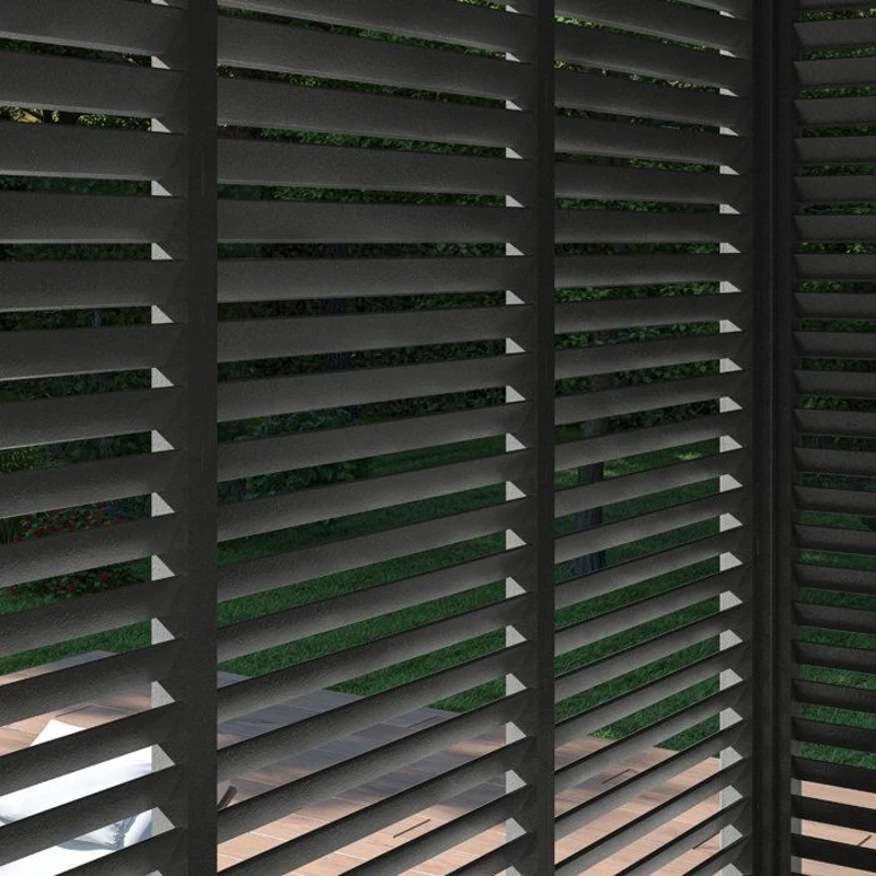 Panneau brise-vue - OMBREA - Ventelles horizontales - 1 m - Aluminium - Anthracite