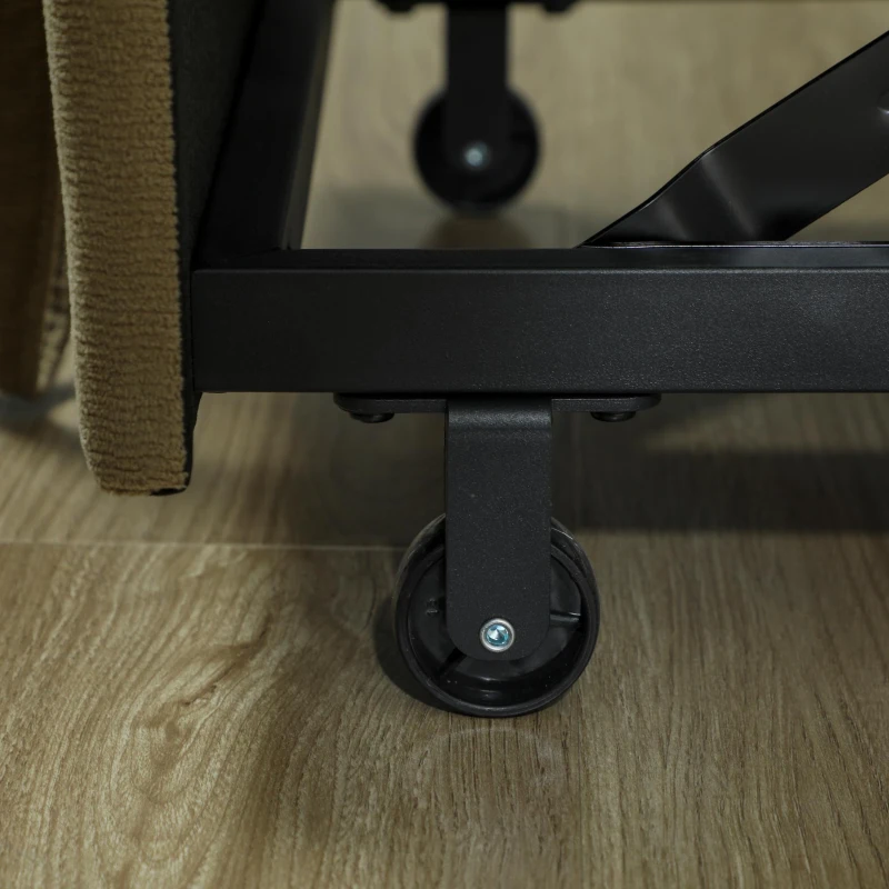 HOMCOM Sillón Cama Individual 3 en 1 Sofá Cama Plegable con Respaldo Ajustable y Cojín para Salón 74x85,5x82 cm Verde Oscuro