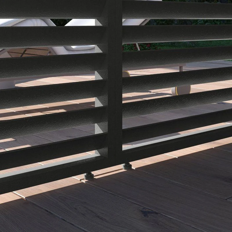 Panneau brise-vue - OMBREA - Ventelles horizontales - 1 m - Aluminium - Anthracite