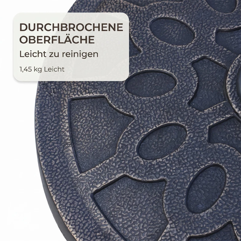 Outsunny Bază rotundă pentru umbrelă, pentru stâlpi de Ø38 și Ø48 mm, din rășină și oțel, Ø45 cm, bronz