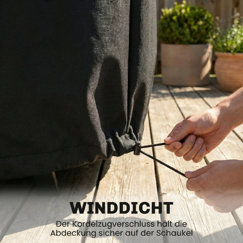 Outsunny Husă pentru leagăn de grădină 3 locuri, husă de protecție impermeabilă, rezistentă la vânt și la UV, țesătură Oxford 420D