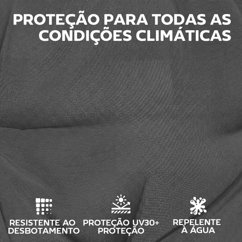 Outsunny Conjunto de 4 Almofadas para Cadeiras de Jardim Impermeáveis e Antiderrapantes com Encosto e Fitas 112x53 cm Cinzento Escuro