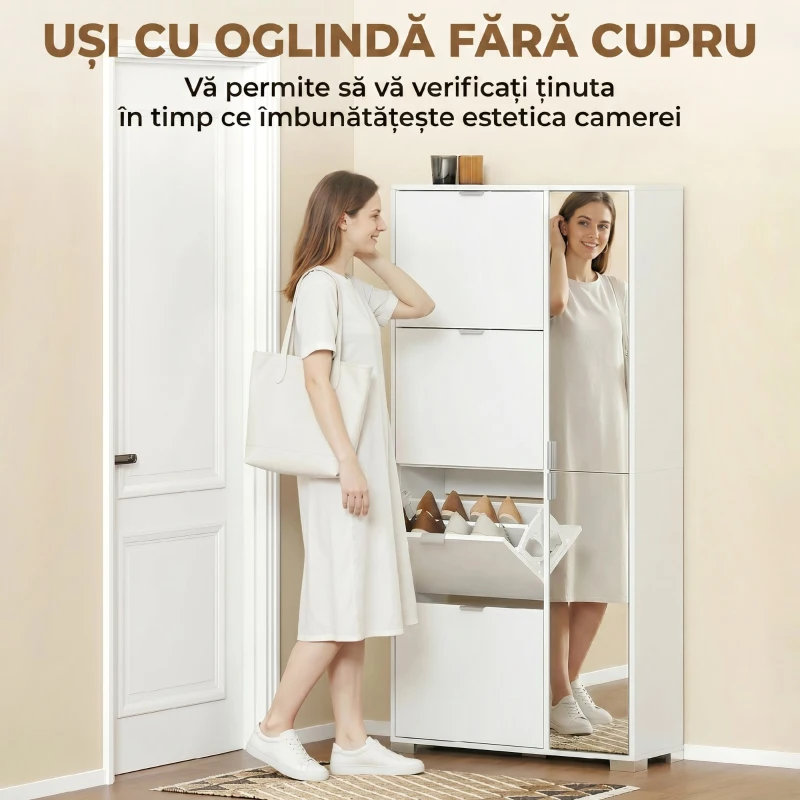 HOMCOM dulap pantofi rabatabil