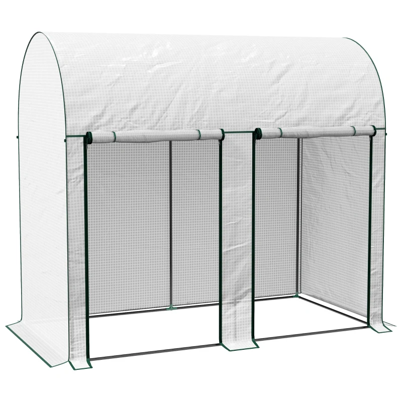 Outsunny Serra da Giardino da 2 m², 2 Porte Avvolgibili, Copertura in PE 140g/m² Anti-UV, 2x1x1.78m, Bianco
