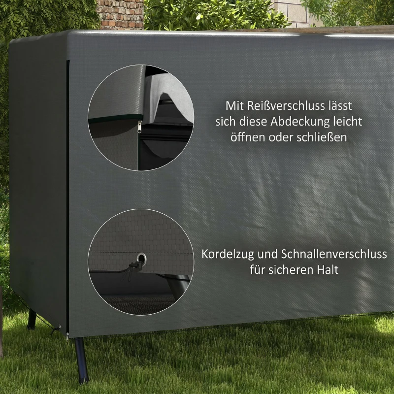 Outsunny Husă pentru mobilier de grădină, husă de protecție pentru mobilier outdoor, 215 cm x 155 cm x 150 cm, Gri închis
