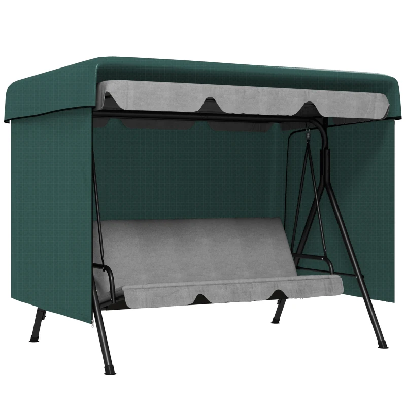 Outsunny Funda Balancín Jardín, Funda Columpio Jardín Exterior, Cubierta de Columpio con Cremallera, Impermeable, 215x155x150 cm, Verde