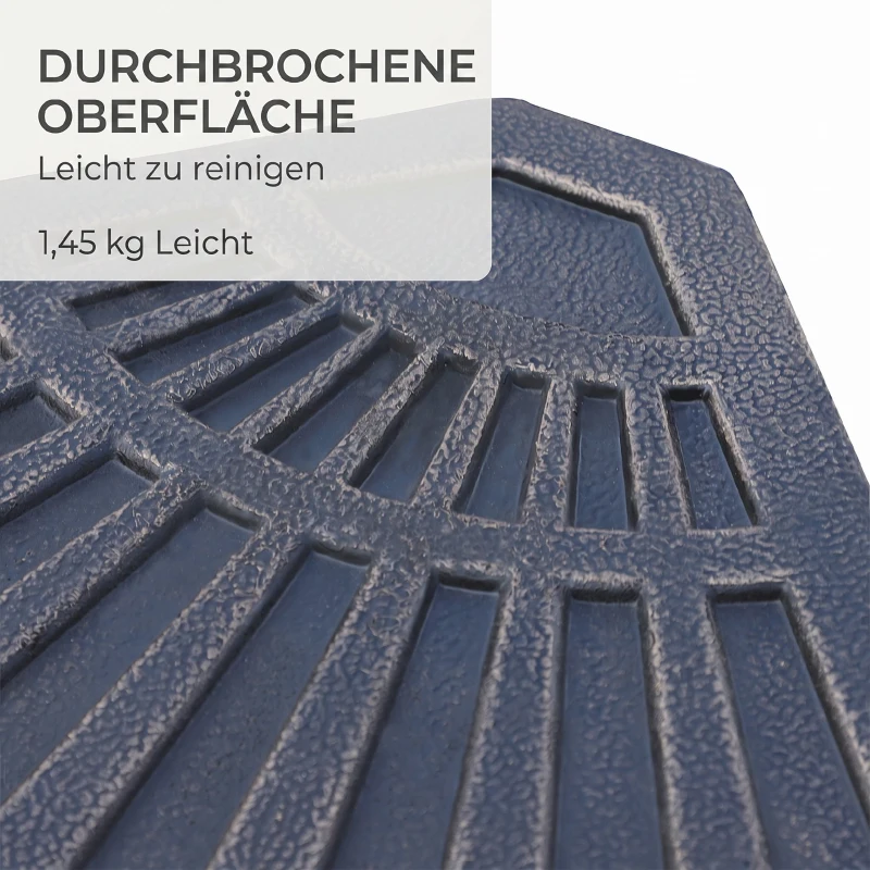 Outsunny Set de 2 Greutăți pentru Umbrelă cu Bază în Cruce, 28 kg, Design în Formă de Evantai, din Colofoniu, 66x47x4.2 cm, Bronz