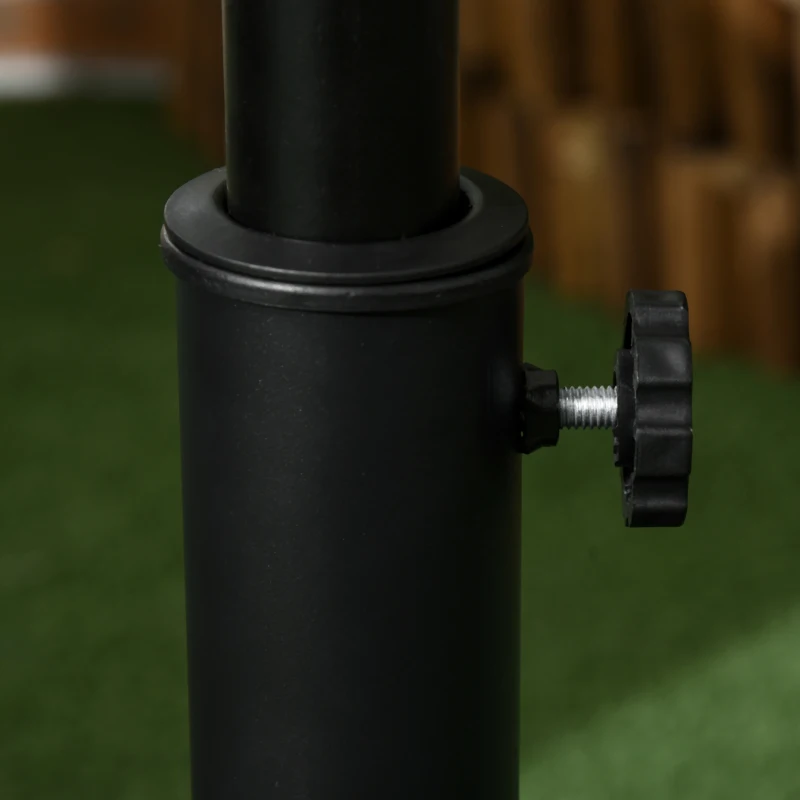 Outsunny Base Redonda para Chapéu de Sol, 25 kg Suporte de Cimento para Postes Ø33 mm Ø38 mm, Ø48 mm Preto
