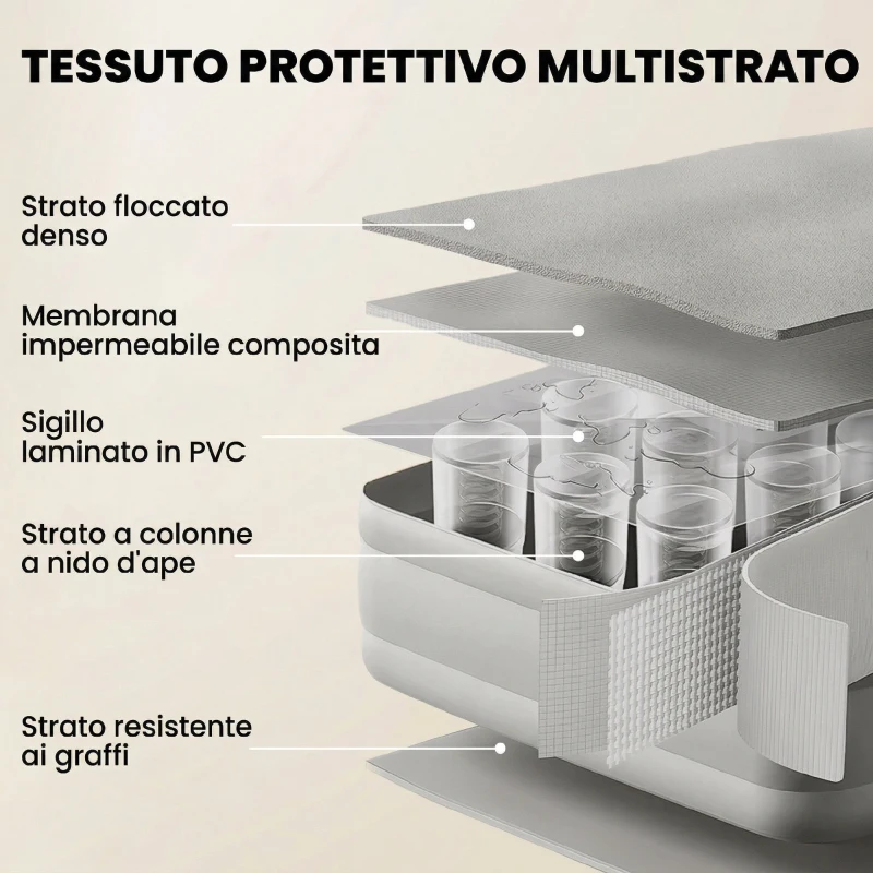 Outsunny Materasso Gonfiabile Singolo con Superficie Floccata, Pompa di Gonfiaggio e Borsa di Trasporto, Grigio