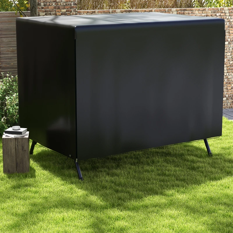 Outsunny Housse de Protection balancelle de Jardin bâche étanche dim. 2,15L x 1,55l x 1,5H m PE Noir