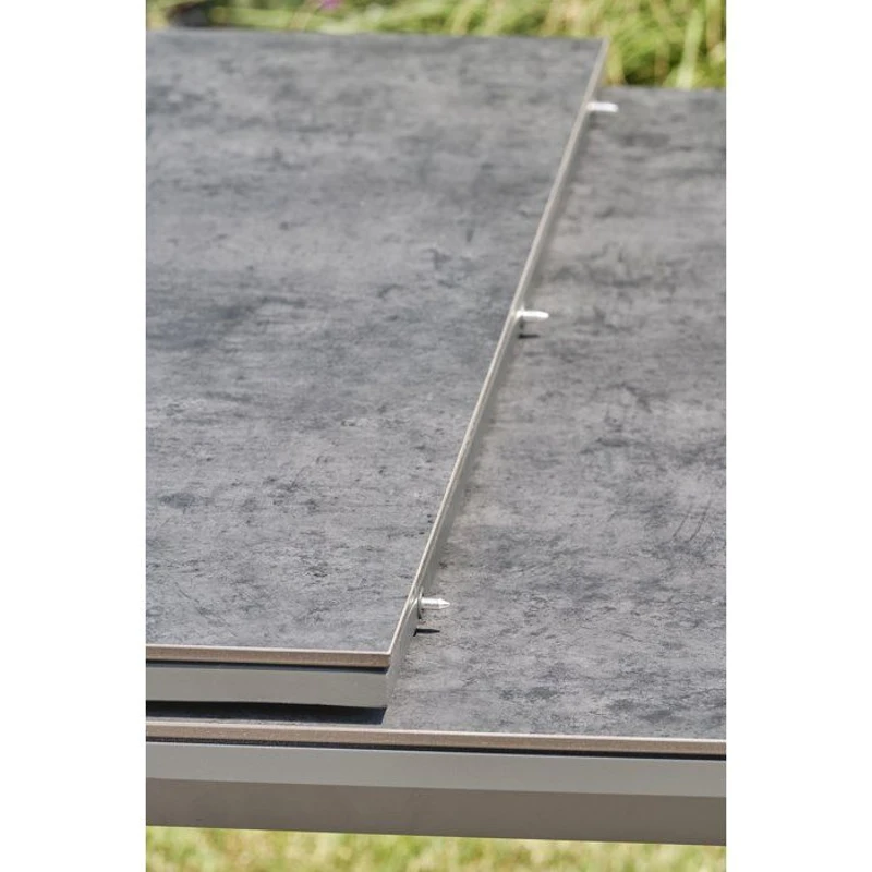 Table de jardin - Gris anthracite - Aluminium / céramique sur verre - 180/240 x 100 cm - Floride