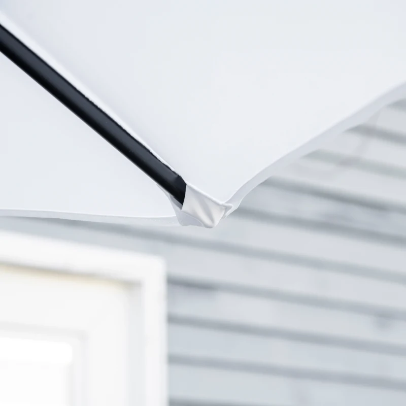 Outsunny Umbrela de soare de gradina basculabila dubla cu deschidere cu manivela, copertina cu orificii cu ventilatie si 12 nervuri, 295x152x222cm, alb