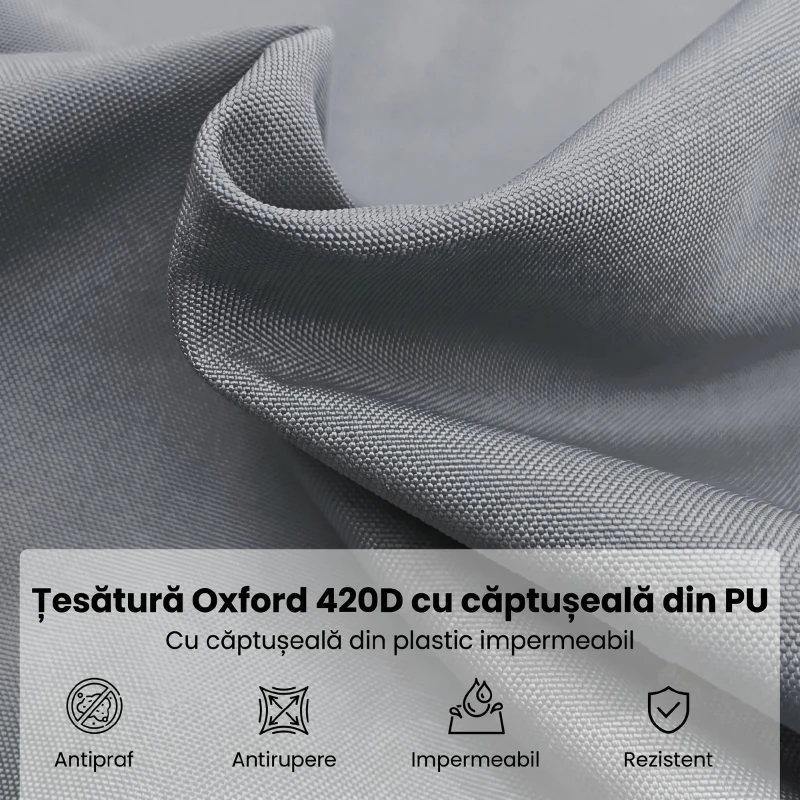 Outsunny Husă impermeabilă pentru umbrelă, protecție umbrelă cu fermoar și șnur, gri
