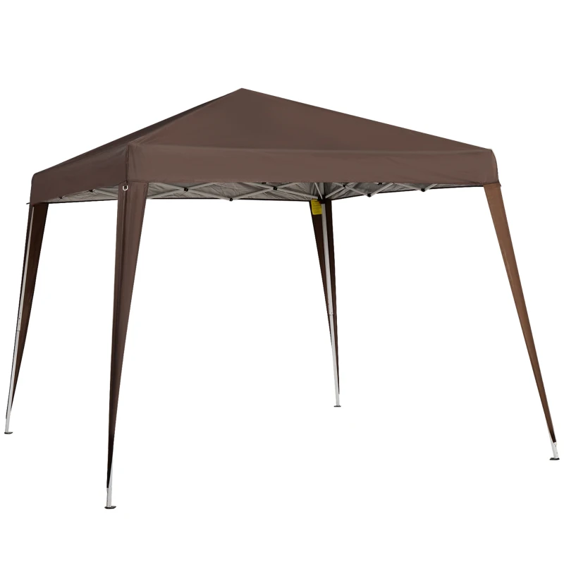 Outsunny Tonnelle Barnum de Jardin Pop-up Pliant 2,4 x 2,4 m Acier Polyester Sac de Transport Chocolat