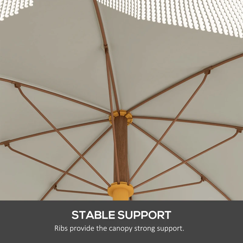 Outsunny - Umbrelă de plajă compactă, cu protecție UV40+ și husă de transport, gri deschis