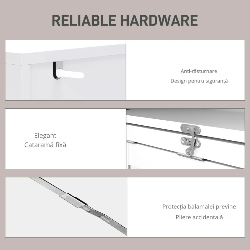 HOMCOM Birou de calculator pliabil cu bibliotecă, post de lucru, tablă albă și raft reglabil, 98x51x153cm, alb