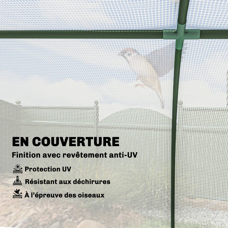 Outsunny Serre de jardin mini serre serre à tomates 2 x 1 x 0,8 m porte zippée bâche PE acier blanc