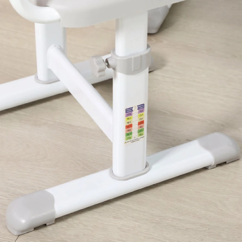 HOMCOM Birou de școală pentru copii de 6-12 ani cu scaun reglabil pe înălțime, blat înclinabil, 66x47x52-77 cm, Gri