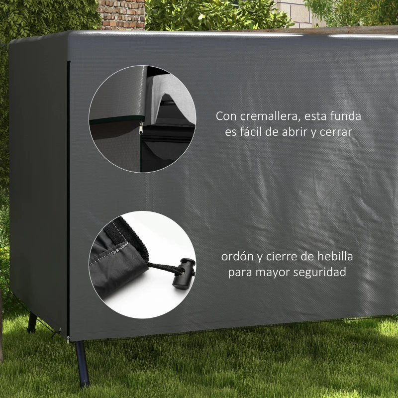 Outsunny Funda Protectora Impermeable para Balancín de Jardín 3 Plazas con Cremallera Antipolvo y Antiviento 215x155x150 cm