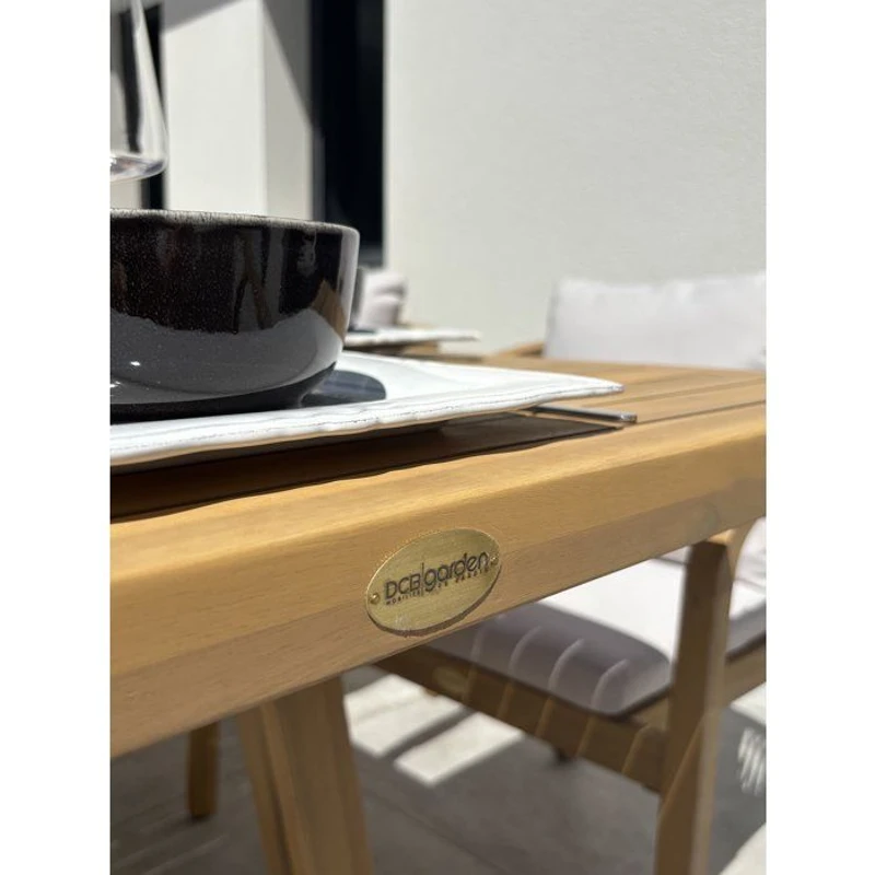 Ensemble repas de jardin - Bois d'acacia - 6 places - 170 x 90 cm - Serena