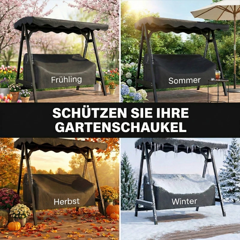 Outsunny Husă pentru leagăn de grădină 3 locuri, husă de protecție impermeabilă, rezistentă la vânt și la UV, țesătură Oxford 420D