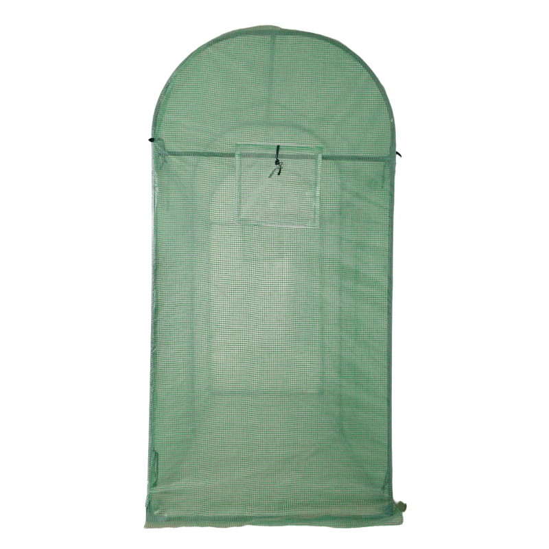 Outsunny Sera Tunel cu 2 Usi si 4 Ferestre, Cadru din Otel, Acoperire din PE, Verde, 300x100x200 cm