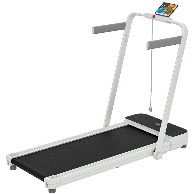SPORTNOW Passadeira Dobrável com Inclinação Passadeira Elétrica com 2,5HP, 16KM/H e Ecrã LED 124x63x104 cm Branco