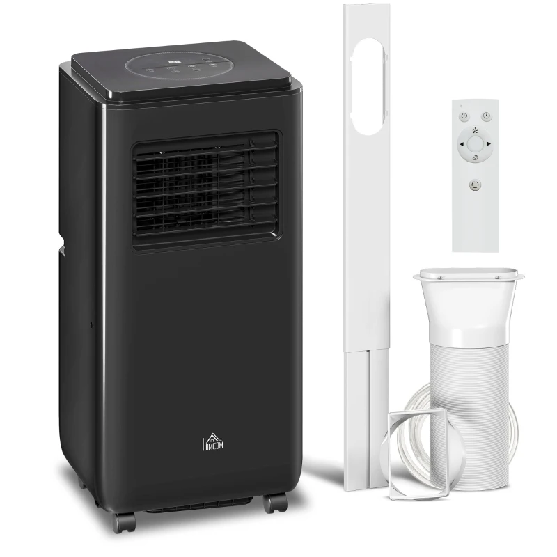 HOMCOM Condizionatore Portatile 950W con 5 Modalità e 3 Velocità, in Plastica ABS e Acciaio, 33x28x70.4 cm, Nero