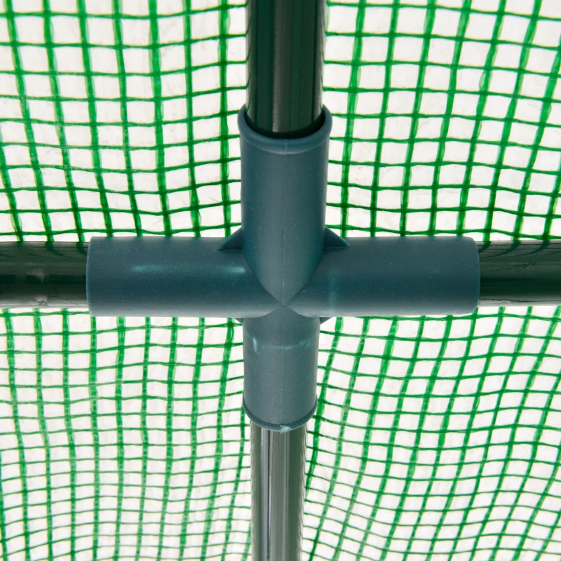 Outsunny Sera Tunel cu 2 Usi si 4 Ferestre, Cadru din Otel, Acoperire din PE, Verde, 300x100x200 cm
