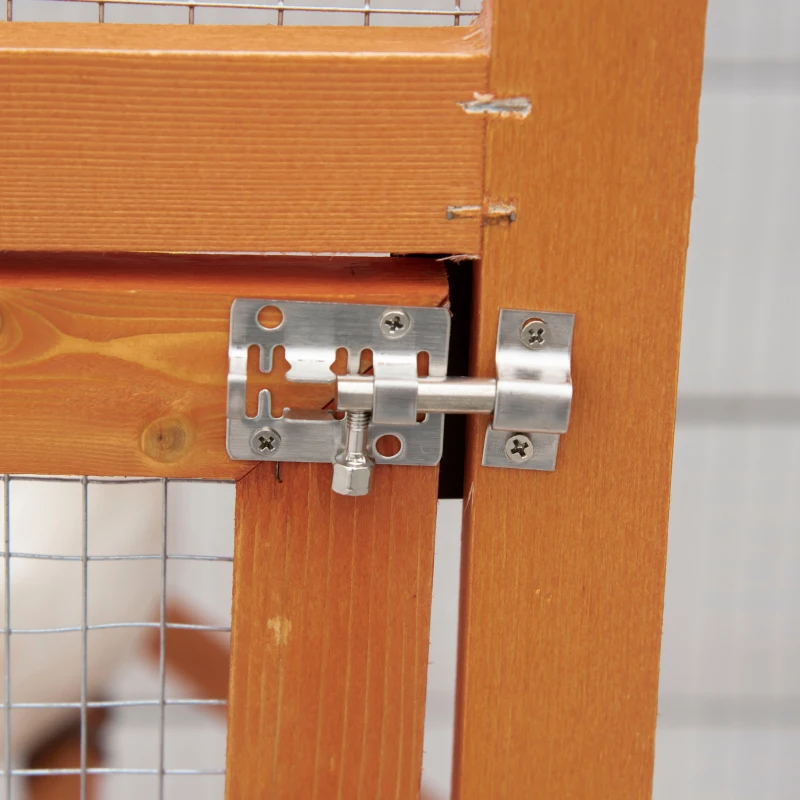 PawHut Cotet pentru Păsări Exterior din Lemn cu 2 Uși și Tava Extensibilă 68×63×165 cm