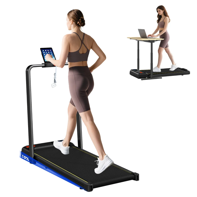 SPORTNOW Bandă de Alergat Pliabilă cu Inclinare Reglabilă, Viteză 1-10 km/h, Display LED și Telecomandă, Negru