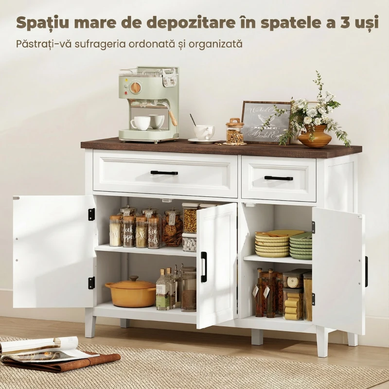 HOMCOM bufet dulap jos pentru depozitare