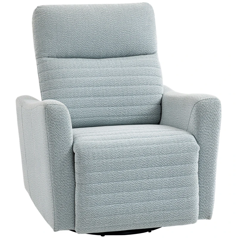 HOMCOM Fauteuil inclinable, fauteuil de relaxation avec repose-pieds, pivotant à 360°, basculant, 82 x 90,5 x 101 cm, gris-bleu(m-12)