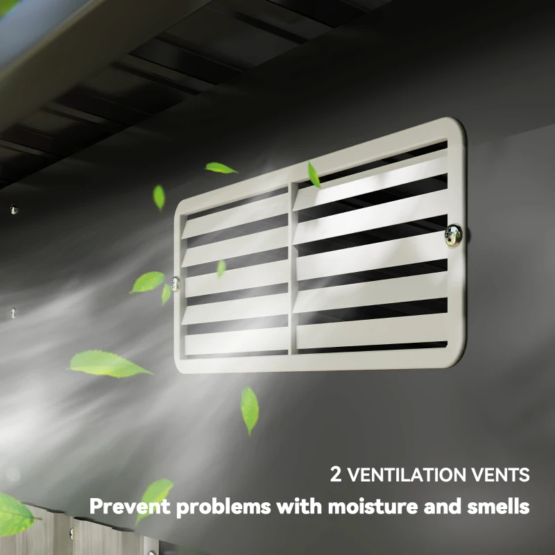 Outsunny 4 x 7ft Metal Shed - Grey Wood-Effect