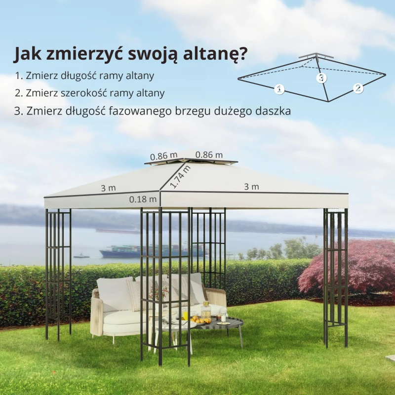 Zapasowy dach do metalowego pawilonu ogrodowego namiotu imprezowego namiotu ogrodowego 3 x 3