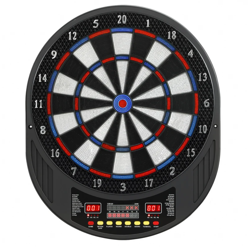 SPORTNOW Jeu de fléchettes électronique avec embouts souples, doubles écrans LED, 33 jeux, 202 variations, jusqu'à 8 joueurs