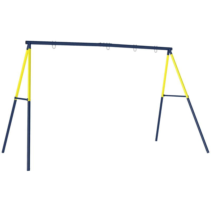 AIYAPLAY Balançoire portique pour enfant avec double balançoire cadre en acier, pour 3-8 ans, 260x160x178cm bleu