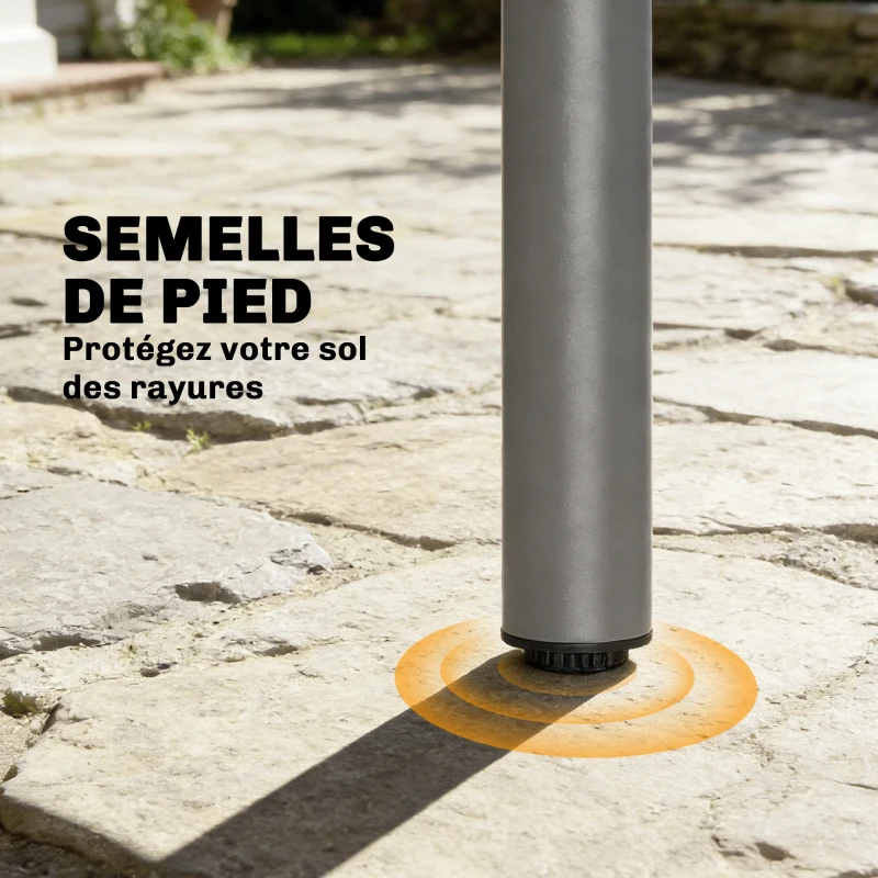 Outsunny Table de jardin pour 6 personnes, 165 x 80 cm, table à manger extérieure rectangulaire avec plateau à lattes en métal