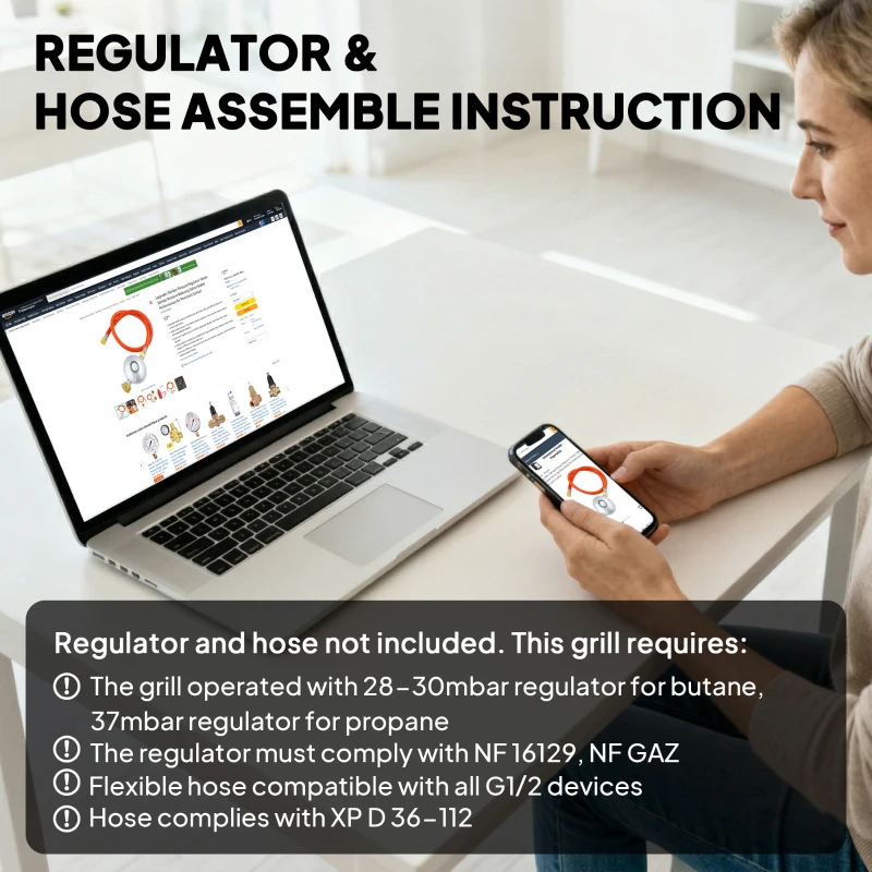 Outsunny Barbecue gaz de table transportable, 2 brûleurs 5,6 KW, barbecue gaz de camping avec étagères latérales, couvercle, noir