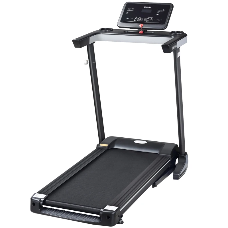 Tapis de Course Electrique Pliable - Aosom.fr x FFHandball - Tapis Roulant 1-12 Km/h 500 W écran LCD 12 programmes Noir