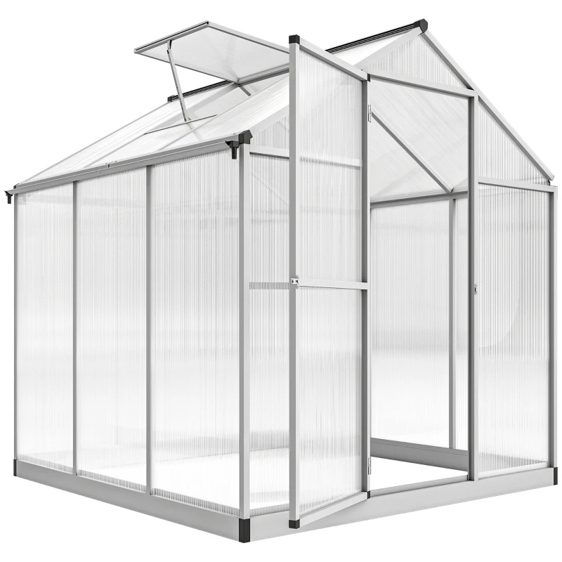 Outsunny 6 x 6ft Aluminium Frame Walk-In Greenhouse