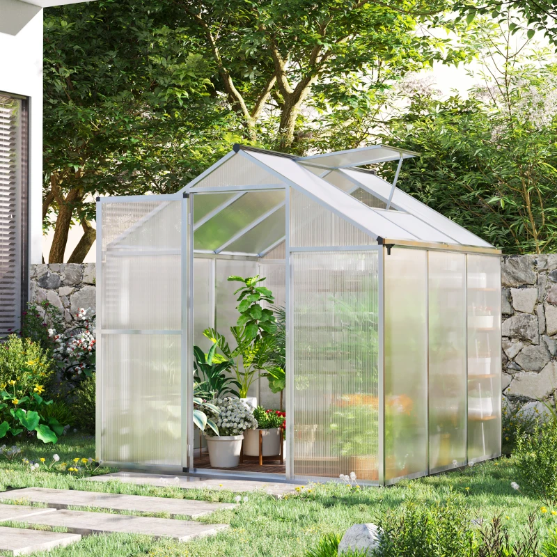 Outsunny 6 x 6ft Aluminium Frame Walk-In Greenhouse
