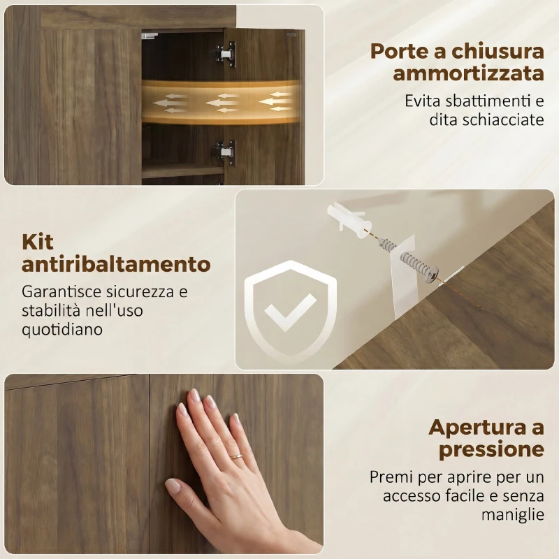 HOMCOM Mobile Asse da Stiro Pieghevole con Porta Ferro e Indumenti con Vano Aperto,154x55x87 cm, Marrone