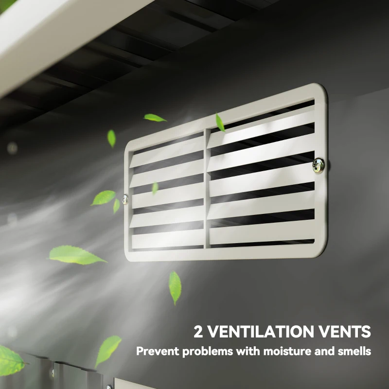 Outsunny 7 x 4ft Outdoor Storage Shed with Foundation Kit, Lean to Metal Garden Shed for Log, Rubbish Bin, Tool, Bike, Black