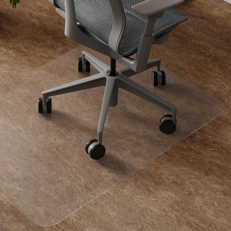 HOMCOM Tapis de chaise de bureau rectangulaire, antidérapants en plastique transparent 90x120cm