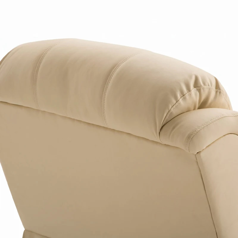 HOMCOM Fotoliu de Ralaxare cu 8 puncte de masaj și Încălzire, Fotoliu Reclinabil cu Suport pentru Picioare, 97x92x104 cm, Bej