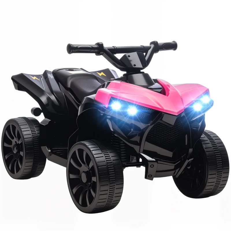 AIYAPLAY Kinder Quad Elektro 6V Kinderquad mit Vorwärts-, Rückwärtsfunktion, Musik, LED-Scheinwerfer Rosa