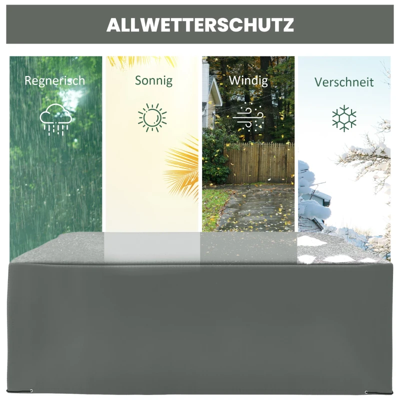 Outsunny Schutzhülle für Gartenmöbel Winterfest Wasserdicht Abdeckung Abdeckplane Oxford 275 x 205 x 90 cm Dunkelgrau
